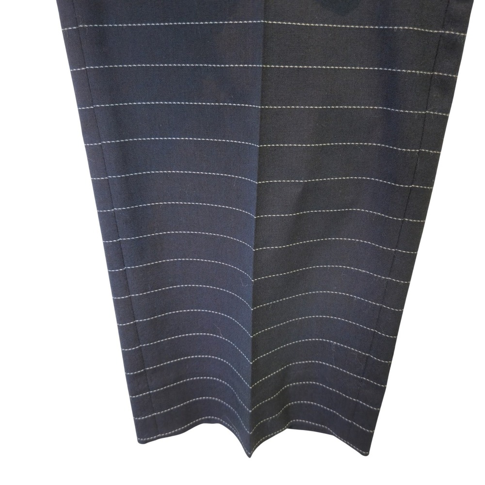 Banana‎ Republic Womens Navy Blue Horizontal Pinstripe Straight Leg Pants Size 8 - Picture 5 of 8